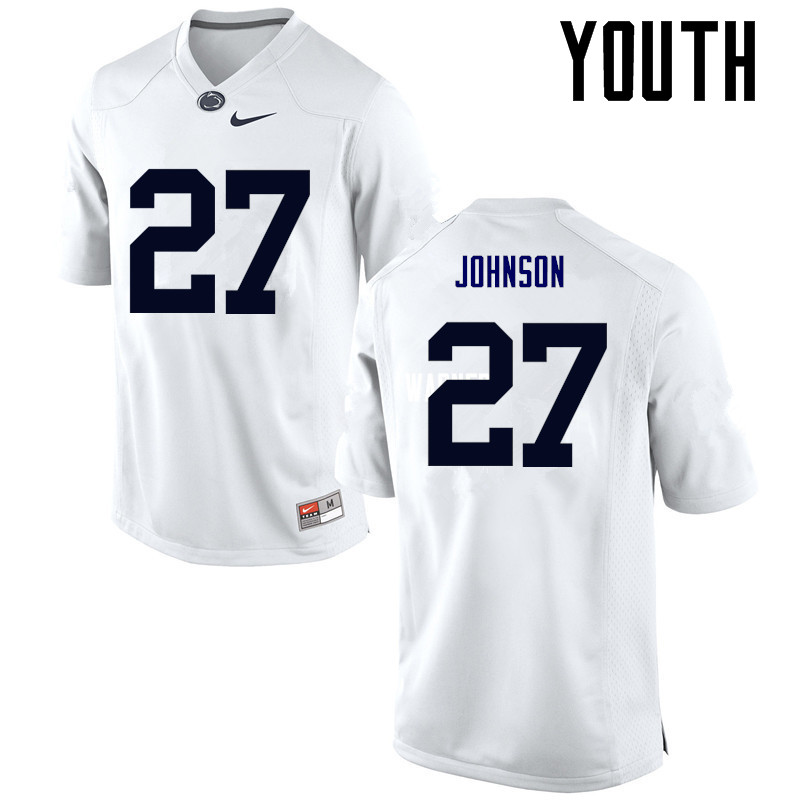 NCAA Nike Youth Penn State Nittany Lions T.J. Johnson #27 College Football Authentic White Stitched Jersey MYX0598BQ